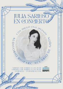 Lee más sobre el artículo Julia Sariego en concierto: 1 y 2 de marzo ¡Entradas a la venta!